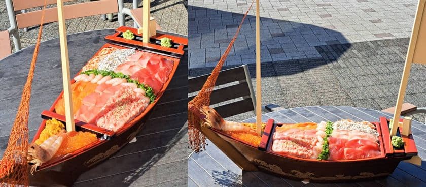 ＼デカ盛り！全長65cm、総重量2.1kgの船盛海鮮丼が登場！／
駿河湾沼津サービスエリア上り線内
「おさかな丼屋とと丸食堂」で夏休みにデカ盛りメニューとして
GWに続き「駿河湾沼津出港丼」を販売