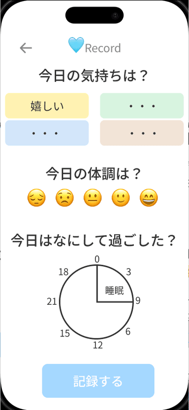 感情・体調ラベル選択画面