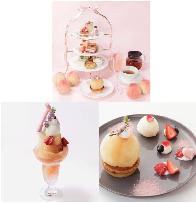 フルーツ＆スイーツカフェ「フルフルール 近鉄あべのハルカス店」で
毎年大人気゛桃”スイーツが７月９日(水)からスタート
今年はアフタヌーンティーセットが初登場！
