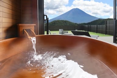 グランピングタイプ　温泉からの眺め