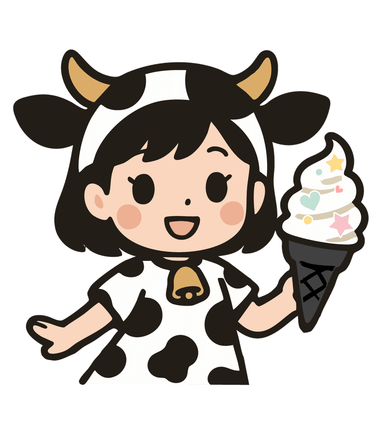 那須高原のグランピングカフェ＆BBQ“たき火”に新名物誕生！
濃厚ミルクのご褒美ソフト
「那須高原“しろくろみるく”ソフトクリーム」
2025年8月8日(金)より新発売