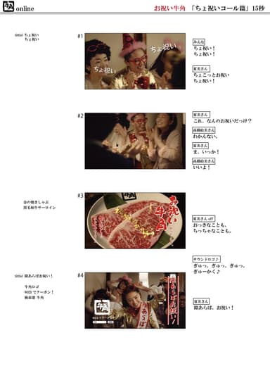 ちょ祝い牛角CM絵コンテ画像
