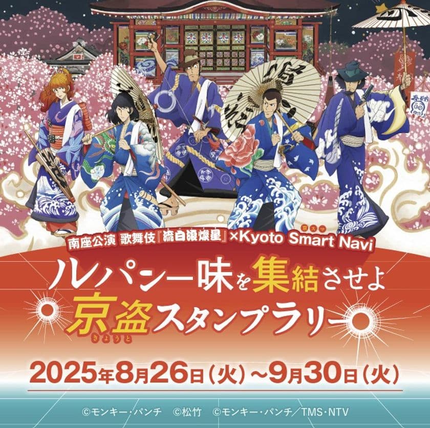 歌舞伎『流白浪燦星(ルパン三世)』×Kyoto Smart Navi(京スマ)　
生成AI・歌舞伎・観光が融合したスタンプラリーを8月26日～開催