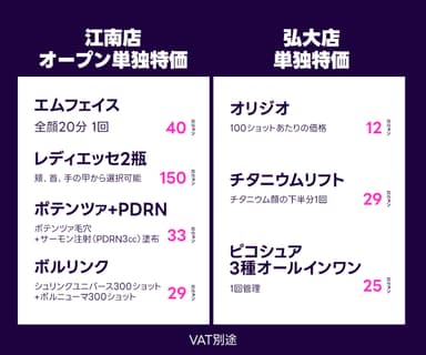 各店単独特価