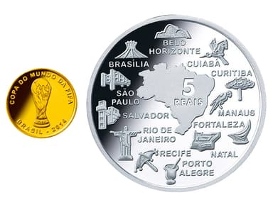 ブラジル金・銀貨デザイン