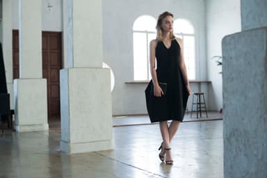 Petal black dress