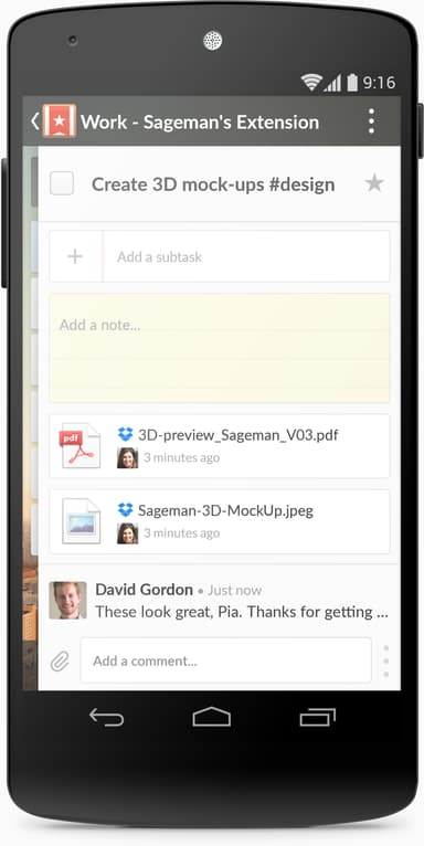 Wunderlist Dropbox - Android