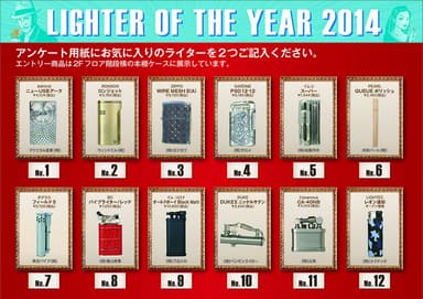 「LIGHTER OF THE YEAR 2014」エントリー商品