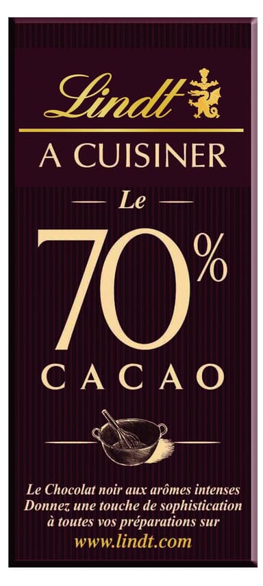 リンツ　クッキングタブレット　70％カカオ