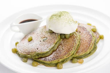 抹茶とうぐいす豆パンケーキ