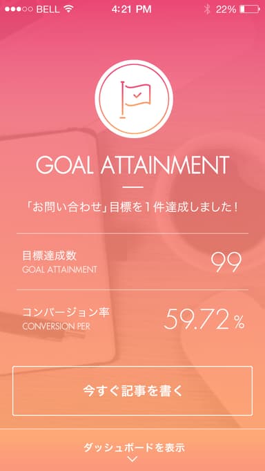 目標達成画面