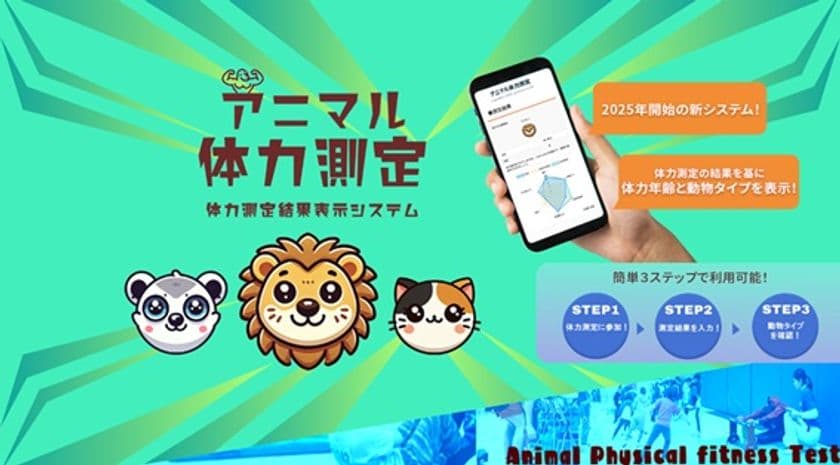 ―50種類の動物キャラで体力診断―　
コミュニケーション促進と健康習慣作りの新体力測定システム
『アニマル体力測定』提供開始