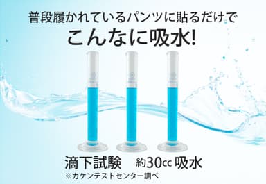 ピタガード30　吸水量イメージ