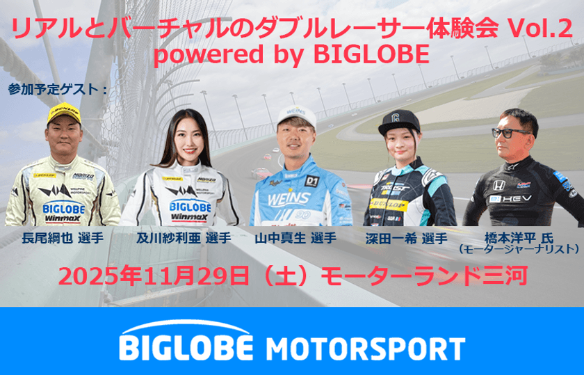「リアルとバーチャルのダブルレーサー体験会 Vol.2
 powered by BIGLOBE」を開催　
～お子さま向けコンテンツを強化し、家族で楽しめるイベントへ～