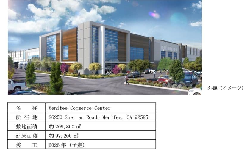 カリフォルニア州ロサンゼルス郊外で
物流不動産開発事業を実施します
～アメリカにおける物流不動産事業の第2号案件～