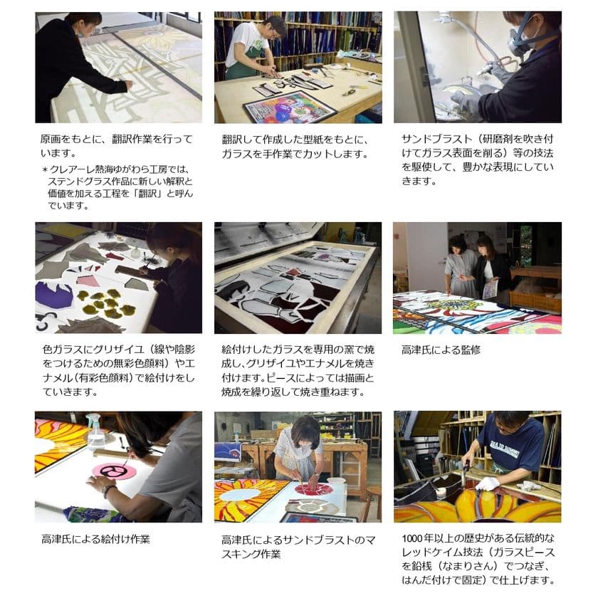 JR九州・熊本駅に復興を応援するパブリックアートを設置　
大型ステンドグラス作品を公開
「肥後のいろどり」
熊本の染色工芸家 高津明美氏が原画・監修