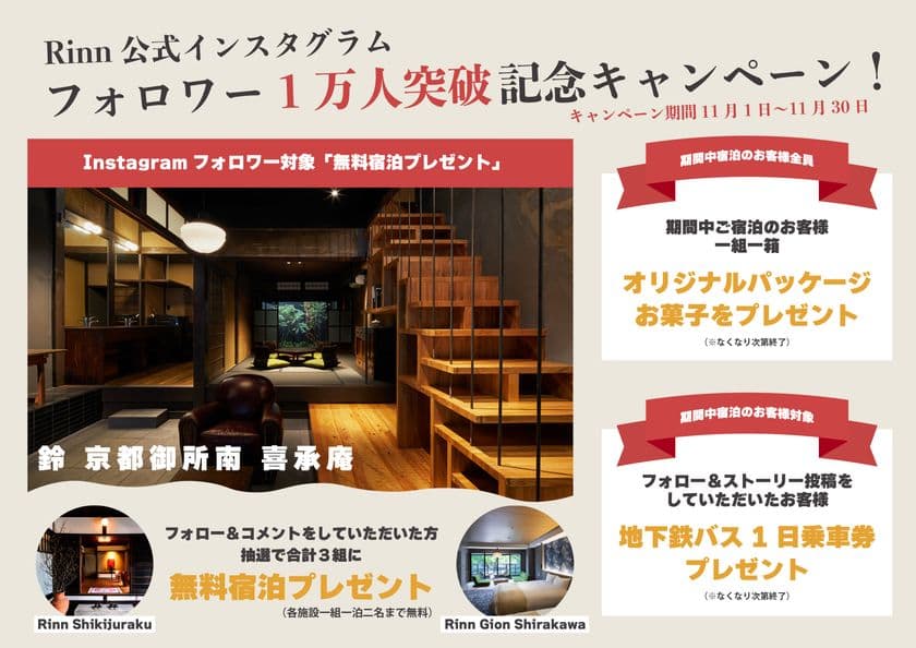 【Rinn】Instagramフォロワー1万人突破記念キャンペーン開催
～Rinn全施設を対象に日頃の感謝を込めて～