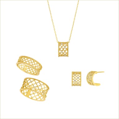 K18YG リング、K18YG ダイヤモンド リング、ピアス、ネックレス