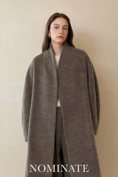 Soft Alpaca Shawl Collar Coat ￥80&#44;010