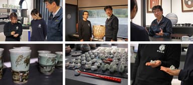 対談及び陶吉郎窯大堀工房 ギャラリー内の様子