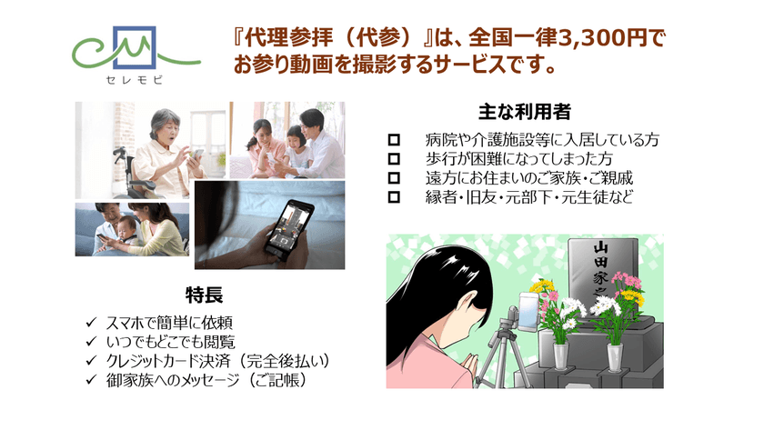 お墓の管理費は代理参拝で！
お寺の護持会費の特典として『セレモビ』のクーポン券を発行