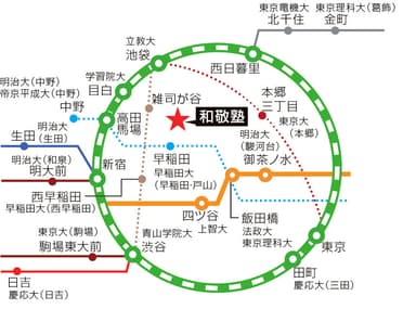 和敬塾は東京都心部の大学に徒歩や自転車で通える学生寮です！