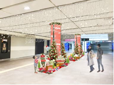 FARURU間通路クリスマス装飾