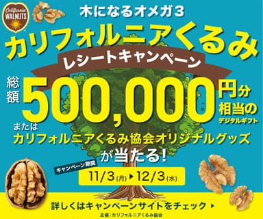 カリフォルニアくるみ　レシートキャンペーン