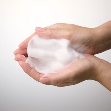 『北のプラセンタ もっちり洗顔フォーム』泡立てイメージ