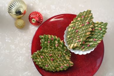 抹茶クリスマスヴィーガンリーフパイ