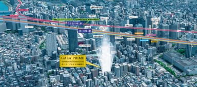 現地上空からの航空写真