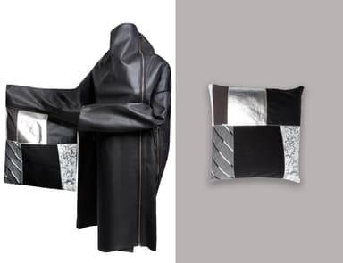 コートストール(ウルトラスエード(R))＋キモノ袖になるクッションカバー(前面)