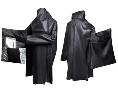 コートストール(ウルトラスエード(R))＋キモノ袖になるクッションカバー(背面)