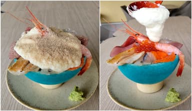 目の前で仕上げる!?とろねば海鮮丼