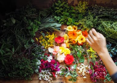 ハーブとエディブルフラワー