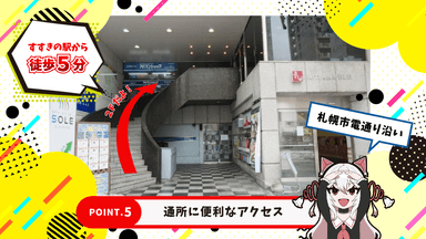 すすきの駅から徒歩5分