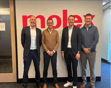 Molex本社にて、HMS NetworksとMolex Industrial Solutions事業部の関係者による会合の様子
