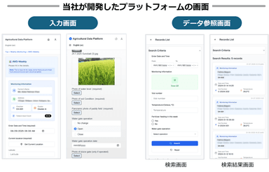 開発したプラットフォームの画面