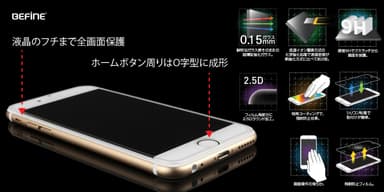 Ｏ字型カットで、ホームボタン周りも保護