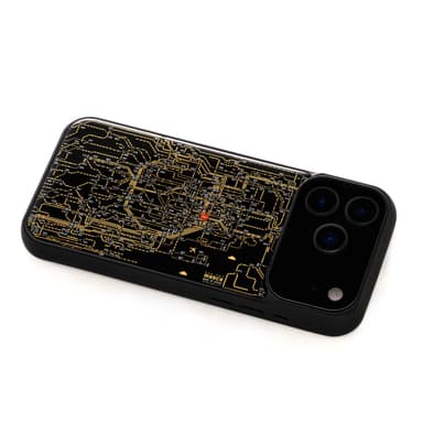 FLASH 東京回路線図 iPhone 17 Pro Maxケース　黒　ななめ