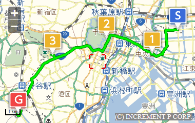 ルート検索結果（通常マップ）