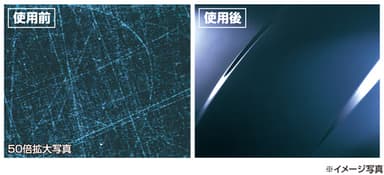 鏡面仕上げ 磨きコンパウンド　使用前後