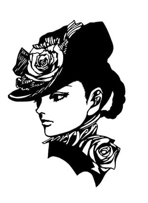 横山路漫「薔薇貴婦人」（切り絵、2005年）