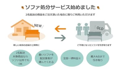 NOCEオンラインストアのソファ処分サービス