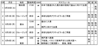 ツアースケジュール