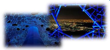 「Lightscape-in-Rokko」展望台全体が様々な色に変化し、幻想的な空間に