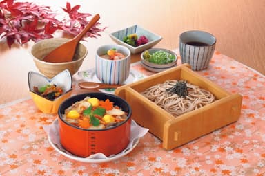 松茸と栗のワッパ定食