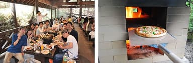 バーベキュー場　屋根付きエリア ／ 焼きたてピザクッキング　イメージ