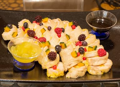 パンプキンチキンロール～甘酸っぱい2種のソース～