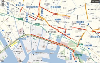 VICS渋滞情報表示イメージ
